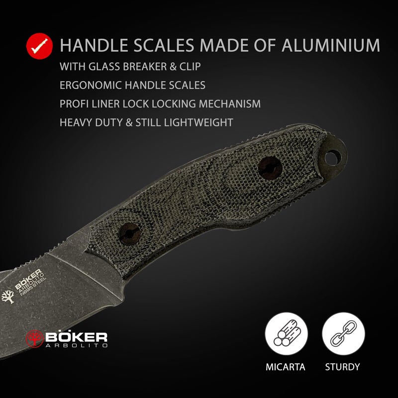 BÃ¶ker Boker Arbolito 02BA371M El Heroe Micarta Fixed Blade Knife with 3 in. Bohler N695 Steel Blade - Image 4